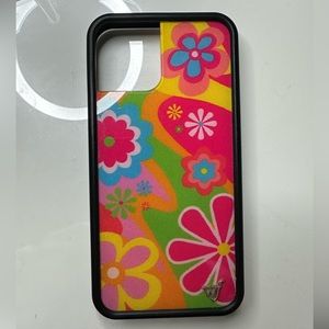 Wildflower iPhone 12 phone case, groovy flower print